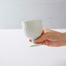 画像をギャラリービューアに読み込む, 阿部春弥 白磁しのぎ亀甲ゴブレット