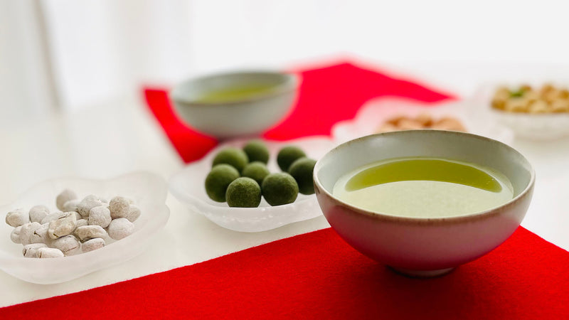 【お菓子とお茶】新年は縁起の良い豆と。豆源の「豆好み」と香り豊かな「010ふくみどり」