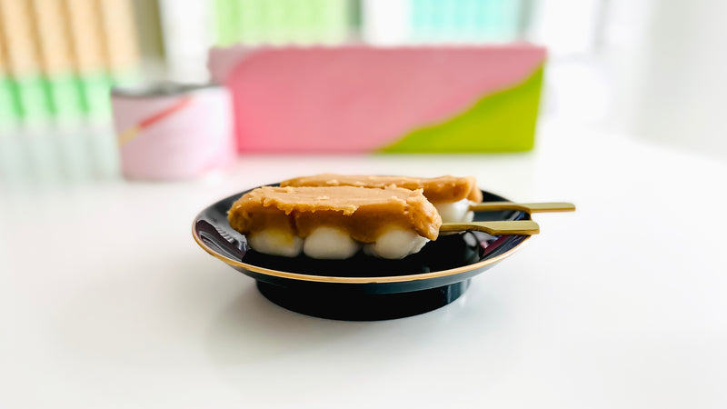 【お菓子とお茶】花よりだんご！追分だんご本舗の きなこあん と 「さくらの煎茶」で気分満開