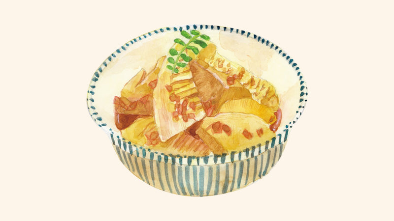 春のペアリングレシピ「039 さきみどり 出雲」×「たけのこの土佐煮」