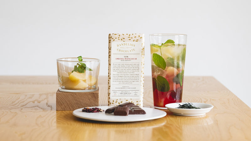 チョコレートとお茶のマリアージュ。香駿でつくる桃モヒートの爽快感をご堪能あれ！