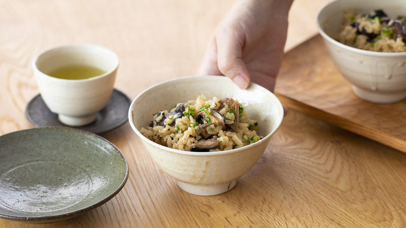 茶殻とお茶で戻した干し椎茸でつくる「炊き込みご飯」と「043 やまとみどり」レシピ