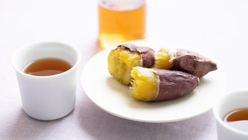 ほっくり焼き芋と香ばしい「やぶきた棒ほうじ」レシピ