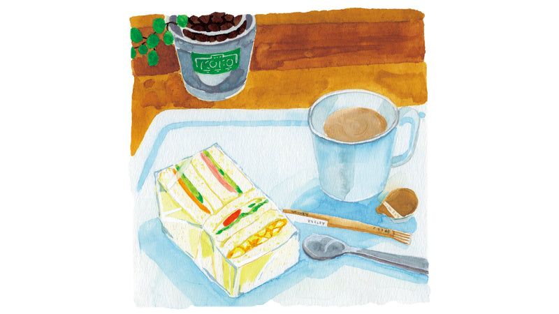 〈 あの人の朝ごはん 〉024 ターミナル駅のミックスサンド − 美術作家・岡美里