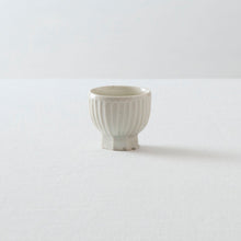画像をギャラリービューアに読み込む, タナカシゲオ 白瓷高台面取鎬坏（約20ml）
