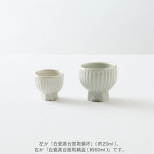 画像をギャラリービューアに読み込む, タナカシゲオ 白瓷高台面取鎬坏（約20ml）
