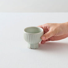 画像をギャラリービューアに読み込む, タナカシゲオ 白瓷高台面取鎬盃（約60ml）
