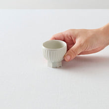 画像をギャラリービューアに読み込む, タナカシゲオ 白瓷高台面取鎬坏（約20ml）
