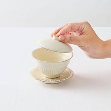 画像をギャラリービューアに読み込む, 後藤義国 縞蓋碗と縞受皿のセット
